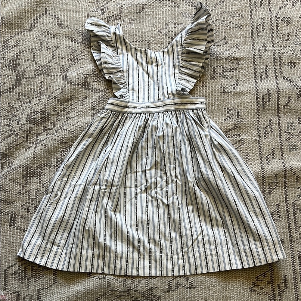 Bonpoint Striped Kids Casual Dress - White and Black